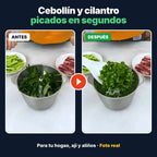 Antes y después – cebollín y cilantro